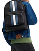 Coach West Backpack In Signature Canvas With Varsity Stripe Charcoal Denim Chalk