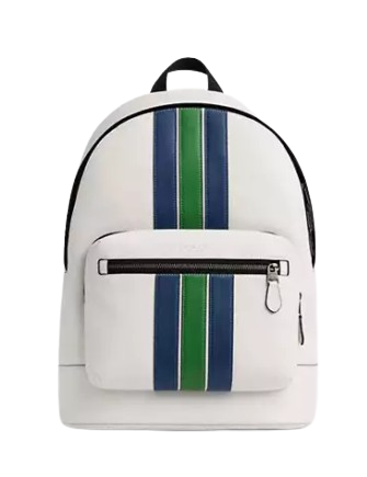 Coach West Backpack With Varsity Stripe Chalk