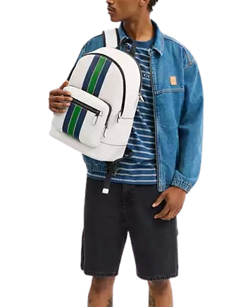 Coach West Backpack With Varsity Stripe Chalk