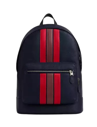 Coach West Backpack With Varsity Stripe  Midnight Navy