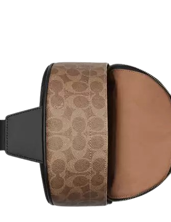 Coach West Pack In Blocked Signature Canvas Sand Tan
