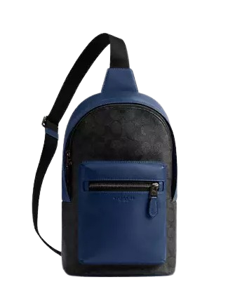 Coach West Pack In Colorblock Signature Canvas