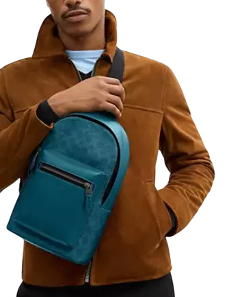 Coach West Pack In Signature Canvas Aquamarine Teal