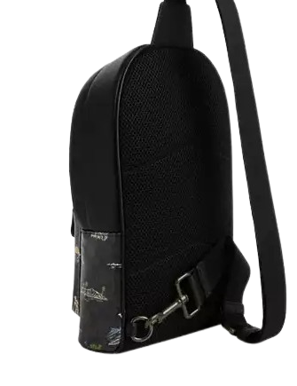 Coach West Pack In Signature Canvas With Surf Print Charcoal