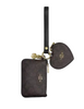Coach Wristlet And Heart Pouch In Signature Canvas With Charm Walnut Black