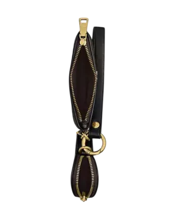 Coach Wristlet And Heart Pouch In Signature Canvas With Charm Walnut Black