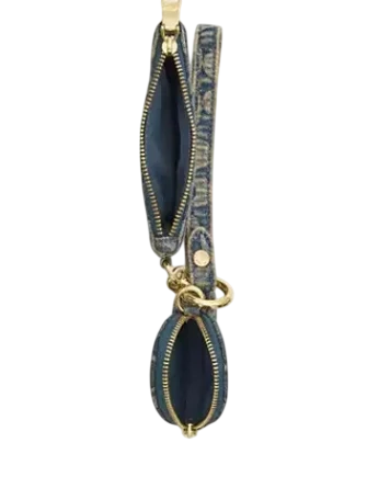 Coach Wristlet And Heart Pouch In Signature Regenerative Cotton Denim