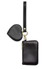 Coach Wristlet And Heart Pouch With Charm Black
