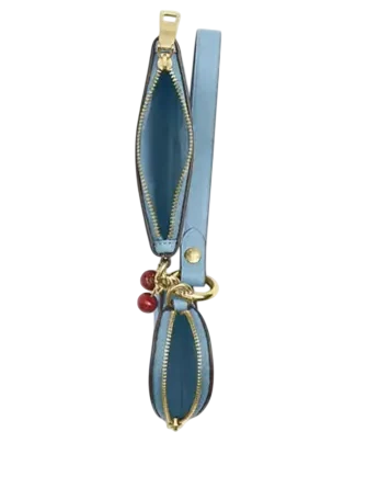 Coach Wristlet And Heart Pouch With Charm Light Blue 