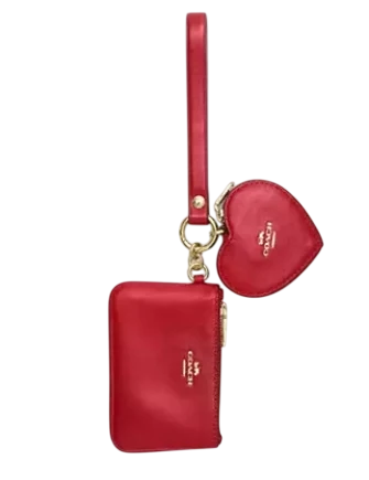 Coach Wristlet And Heart Pouch With Charm