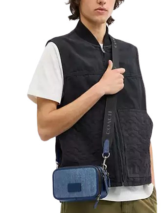 Coach Wyatt Crossbody Bag Denim Deep Blue
