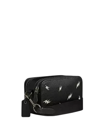 Coach Wyatt Crossbody Bag With Lightning Bolt Print Black