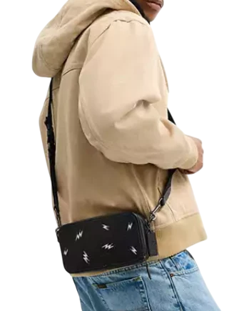 Coach Wyatt Crossbody Bag With Lightning Bolt Print Black