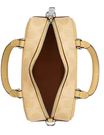 Coach X Peanuts Satchel Crossbody Bag In Signature Canvas With Charlie Brown  Hay 