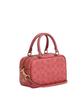 Coach X Peanuts Satchel Crossbody Bag In Signature Canvas With Lucy Bright Coral