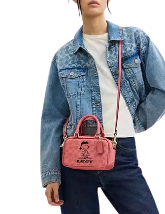 【COACH X PEANUTS】サッチェル クロスボディ バッグ・ルーシー Coach Coach X Peanuts Satchel Crossbody Bag In Signature