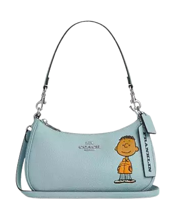 Coach X Peanuts Teri Shoulder Bag With Franklin Light Blue