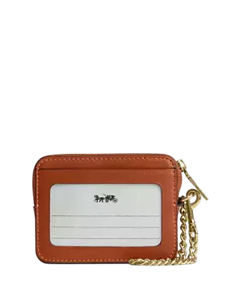 Coach Zip Card Case Amber Brown