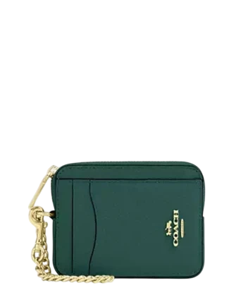 Coach Zip Card Case Emerald