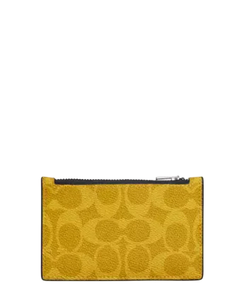 Coach Zip Card Case In Signature Canary