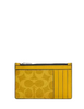 Coach Zip Card Case In Signature Canary