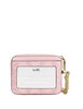 Coach Zip Card Case In Signature Canvas Powder Pink 