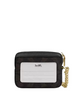 Coach Zip Card Case In Signature Canvas Walnut Black