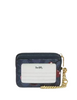 Coach Zip Card Case In Signature Canvas With Cherry Print Navy