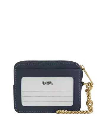 Coach Zip Card Case In Signature Denim Indigo