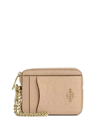 Coach Zip Card Case In Signature Leather
