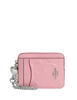 Coach Zip Card Case In Signature Leather With Heart Charm Pink