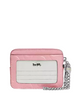 Coach Zip Card Case In Signature Leather With Heart Charm Pink