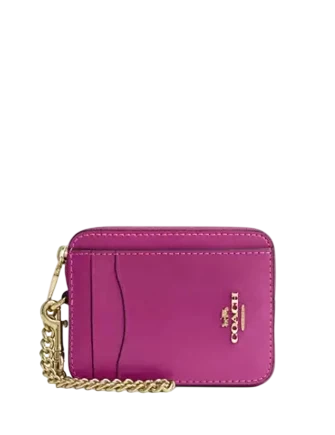 Coach Zip Card Case Magenta