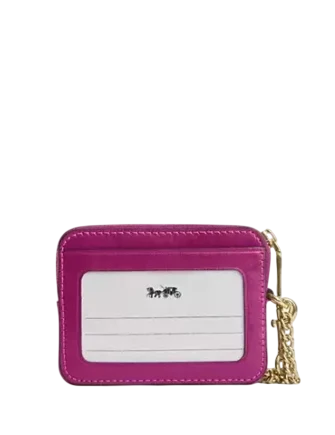 Coach Zip Card Case Magenta