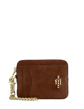 Coach Zip Card Case Warm Brown