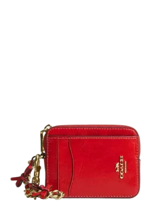 Coach Zip Card Case With Bows