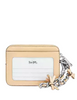 Coach Zip Card Case With Bows Light Sand