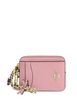 Coach Zip Card Case With Bows Soft Pink