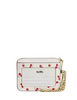 Coach Zip Card Case With Cherry Print Chalk