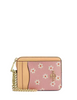 Coach Zip Card Case With Floral Print Pink