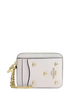 Coach Zip Card Case With Heart Rivets Chalk