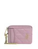Coach Zip Card Case With Quilting Carnation