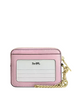 Coach Zip Card Case With Quilting Carnation