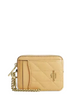 Coach Zip Card Case With Quilting Soft Yellow