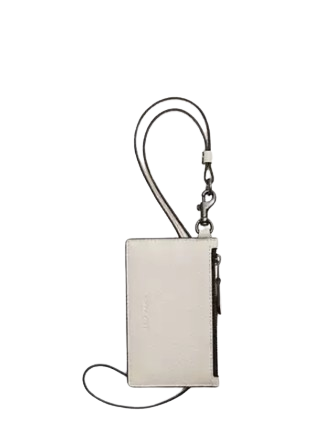 Coach Zip Lanyard Card Case Chalk