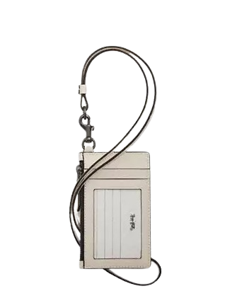 Coach Zip Lanyard Card Case Chalk