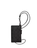 Coach Zip Lanyard Card Case In Signature Canvas Charcoal Black