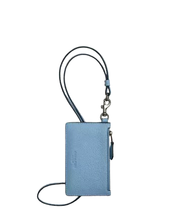 Coach Zip Lanyard Card Case Pool Blue