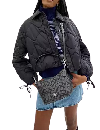 Coach Zip Top Shoulder Bag In Signature Canvas | Brixton Baker