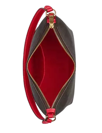Coach Zip Top Shoulder Bag In Signature Canvas Walnut Bold Red